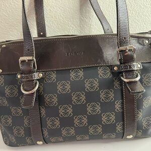 Loewe Black and Brown Monogram Shoulder Bag